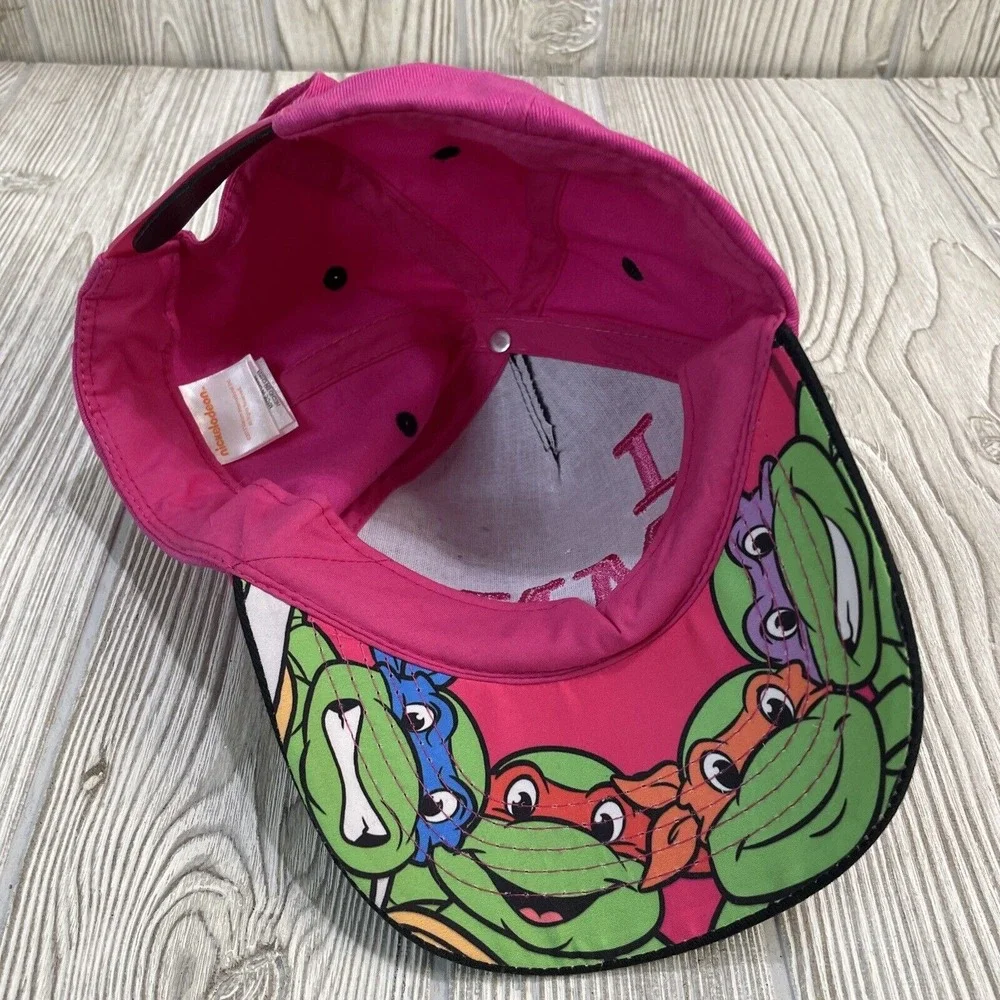Nickelodeon TMNT Teenage Mutant Ninja Turtles Pink Black Pizza Hat Kids Cap